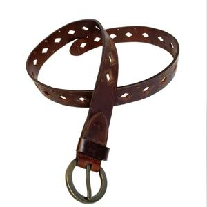 BROWN Leather Cut Belt